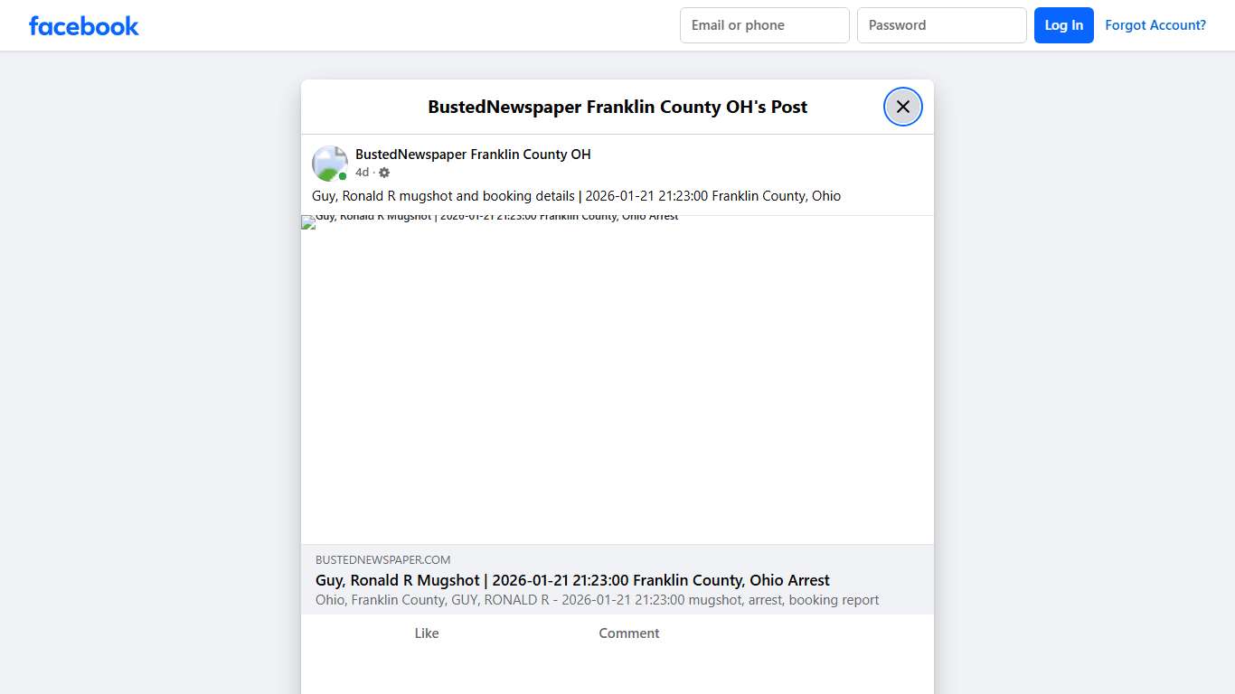 Guy, Ronald R mugshot... - BustedNewspaper Franklin County OH Facebook